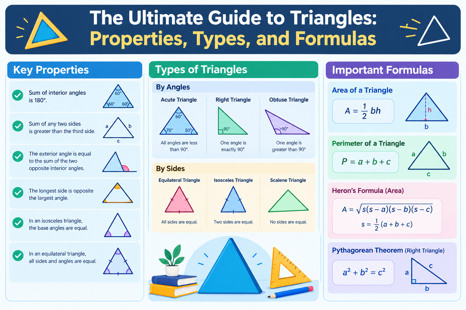 triangles properties types and formulas